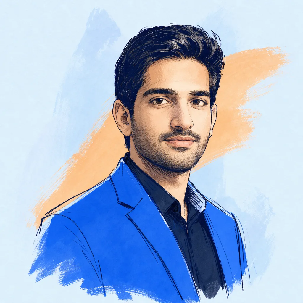 Illustrated portrait of Pranav Upadhyay
